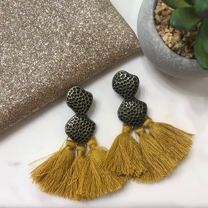 4/$16 Yellow Tassel Earrings
